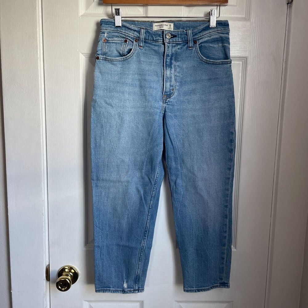 Abercrombie & Fitch The Mom High Rise Jeans Womens Size 28/6XS Blue READ